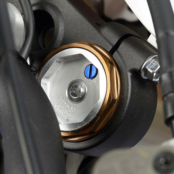Zeta Front Fork Airvalve Cap Screw WP H - Blue 2PCS - Image 3